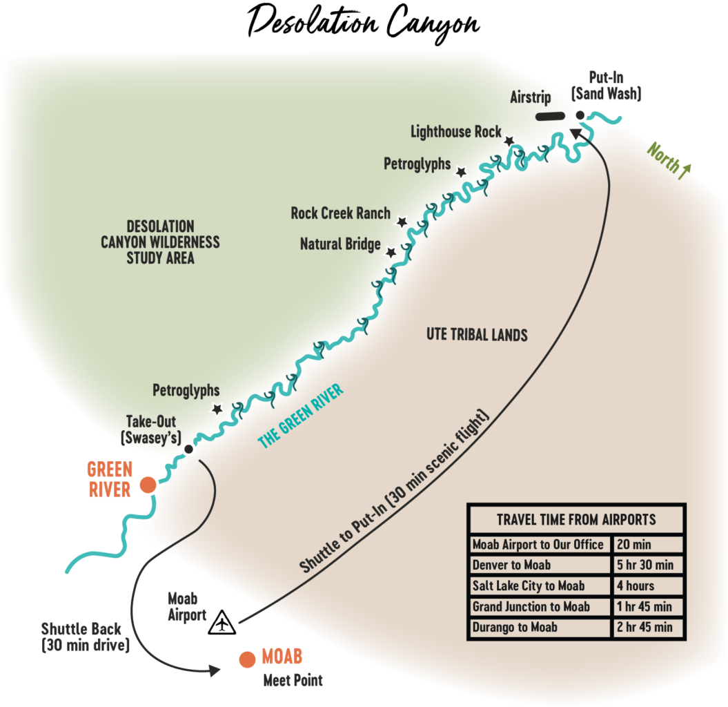 Desolation Canyon on the Green River Rafting Map – Mild to Wild Rafting