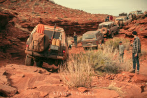 off roading in lockhart basin in moab