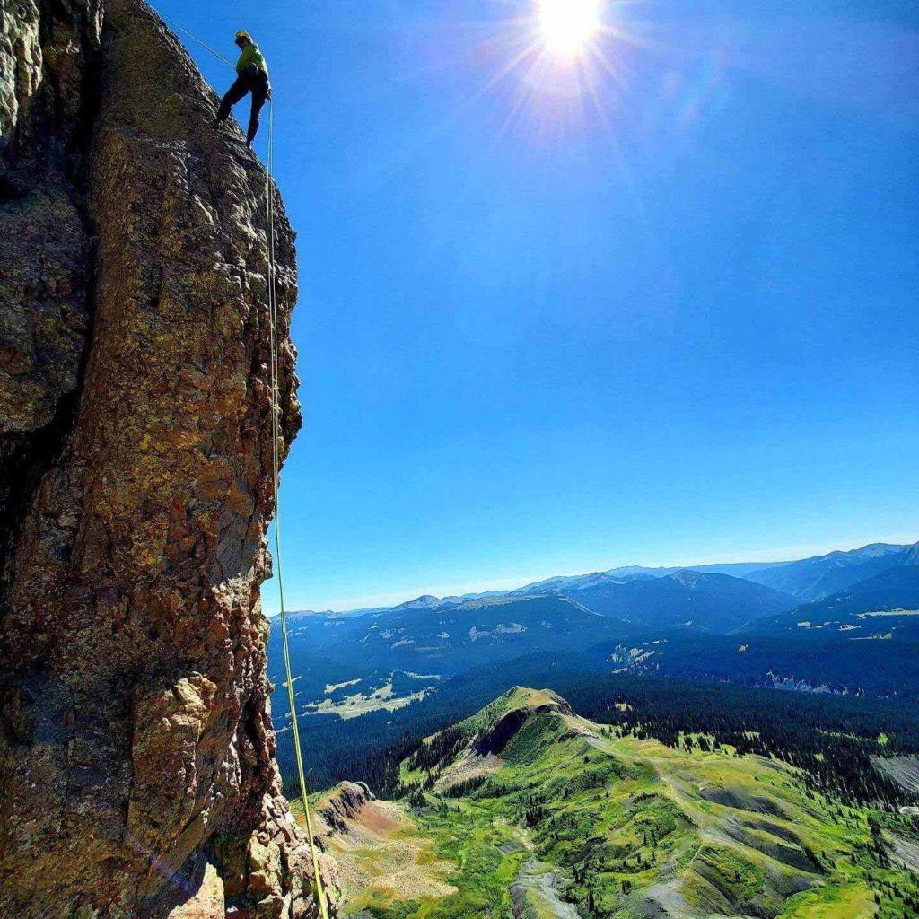 A man climbing in Durango